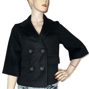 Vintage Black Wool Jackie O Coat